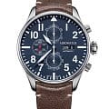 Aerowatch Aerowatch Les Grandes Classiques Pilot 61989 AA05  61989 AA05 механические мужские часы  серебристый циферблат, браслет кожаный — вид спереди